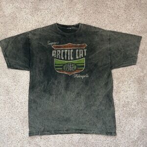 Arctic Cat Motorsports Graphic Tee Vintage Wash Distressed Black/Green XXL